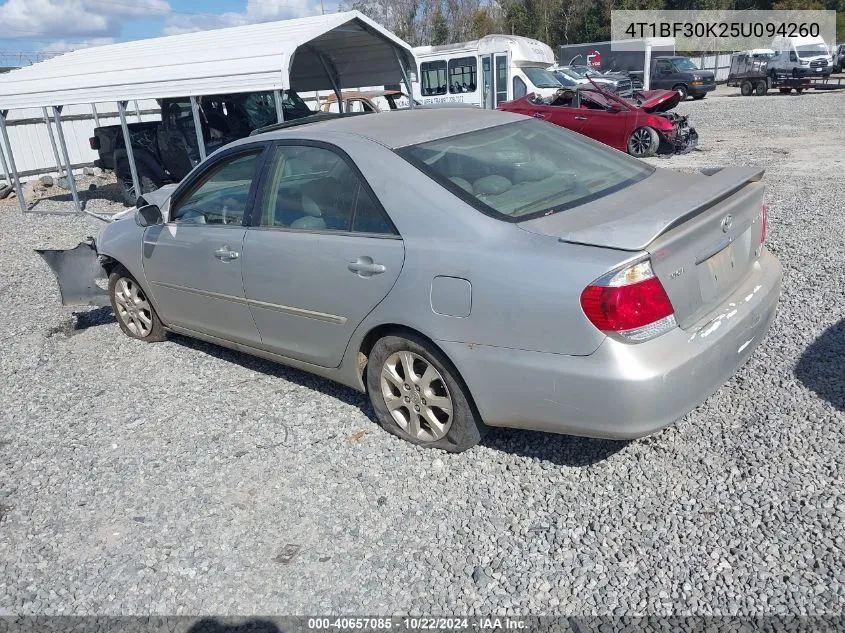 2005 Toyota Camry Xle V6 VIN: 4T1BF30K25U094260 Lot: 40657085