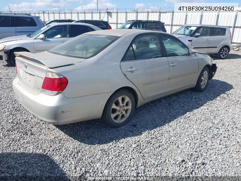 2005 Toyota Camry Xle V6 VIN: 4T1BF30K25U094260 Lot: 40657085