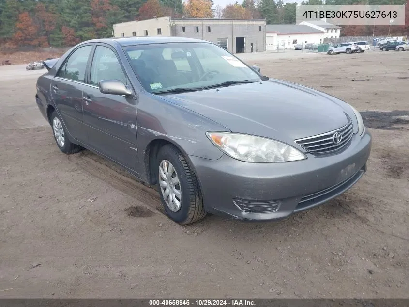 2005 Toyota Camry Le VIN: 4T1BE30K75U627643 Lot: 40658945