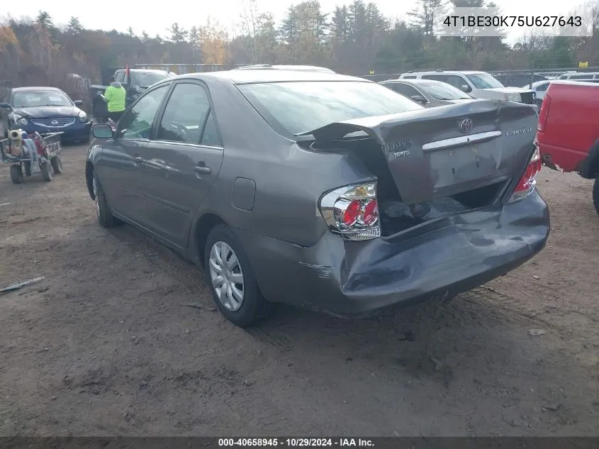 2005 Toyota Camry Le VIN: 4T1BE30K75U627643 Lot: 40658945