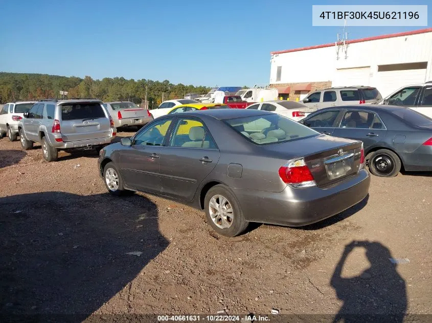 2005 Toyota Camry Le V6 VIN: 4T1BF30K45U621196 Lot: 40661631