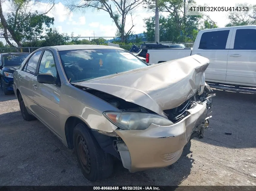 2005 Toyota Camry Std VIN: 4T1BE32K05U414353 Lot: 40662435