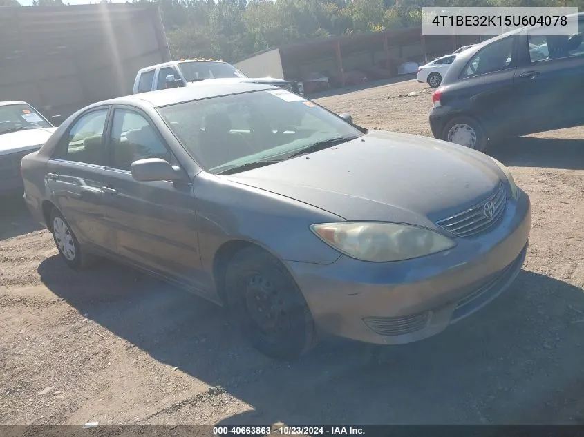 2005 Toyota Camry Le VIN: 4T1BE32K15U604078 Lot: 40663863