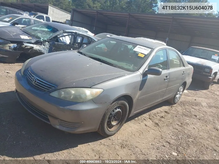 2005 Toyota Camry Le VIN: 4T1BE32K15U604078 Lot: 40663863