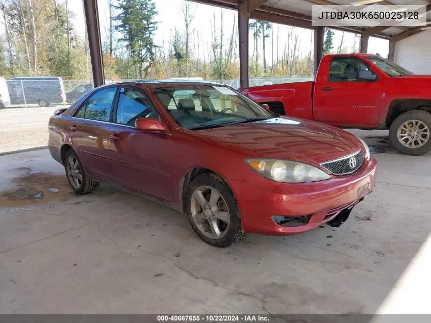 2005 Toyota Camry Se V6 VIN: JTDBA30K650025128 Lot: 40667655