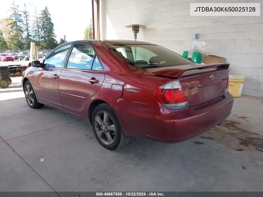 2005 Toyota Camry Se V6 VIN: JTDBA30K650025128 Lot: 40667655