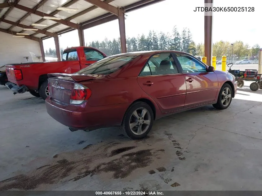 2005 Toyota Camry Se V6 VIN: JTDBA30K650025128 Lot: 40667655