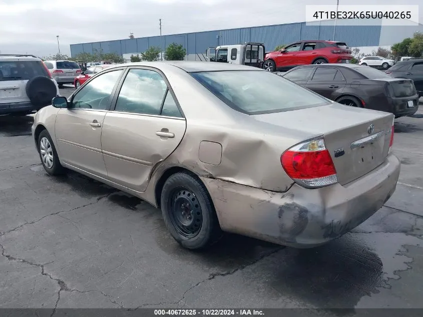 4T1BE32K65U040265 2005 Toyota Camry Le