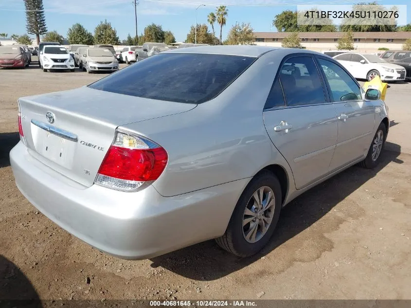 2005 Toyota Camry Le V6 VIN: 4T1BF32K45U110276 Lot: 40681645