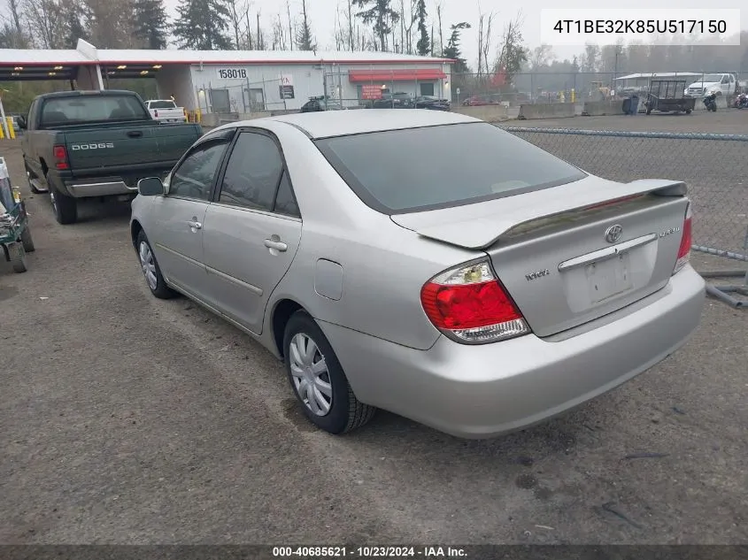 2005 Toyota Camry Le VIN: 4T1BE32K85U517150 Lot: 40685621