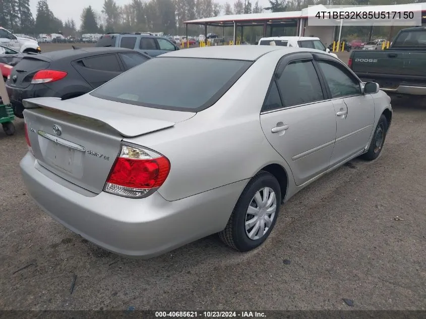 2005 Toyota Camry Le VIN: 4T1BE32K85U517150 Lot: 40685621