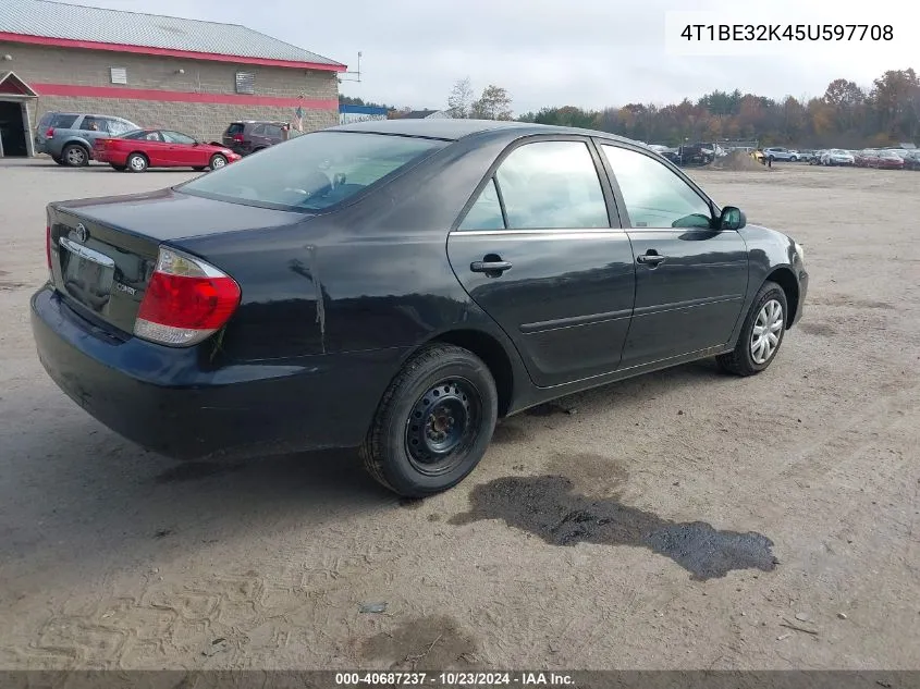 2005 Toyota Camry Std VIN: 4T1BE32K45U597708 Lot: 40687237