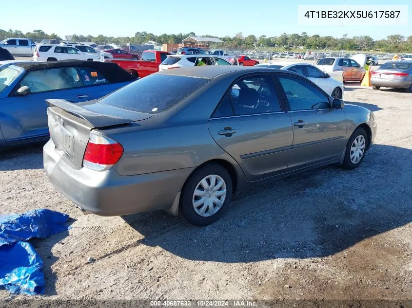 4T1BE32KX5U617587 2005 Toyota Camry Le/Xle/Se