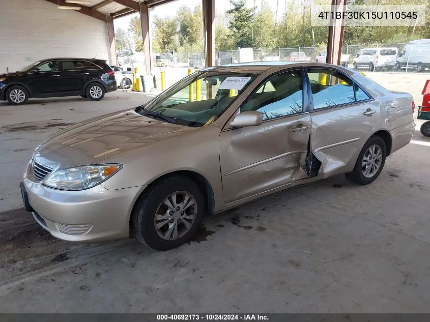 2005 Toyota Camry Le V6 VIN: 4T1BF30K15U110545 Lot: 40692173