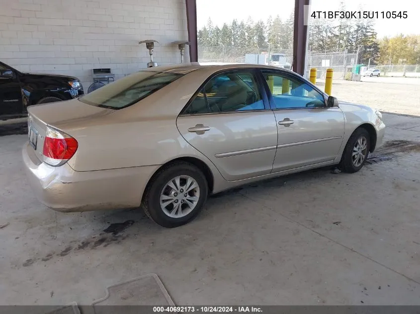 2005 Toyota Camry Le V6 VIN: 4T1BF30K15U110545 Lot: 40692173