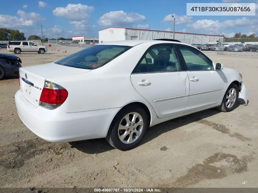 2005 Toyota Camry Xle V6 VIN: 4T1BF30K35U087656 Lot: 40697767