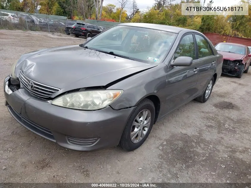 2005 Toyota Camry Le V6 VIN: 4T1BF30K65U618171 Lot: 40698822