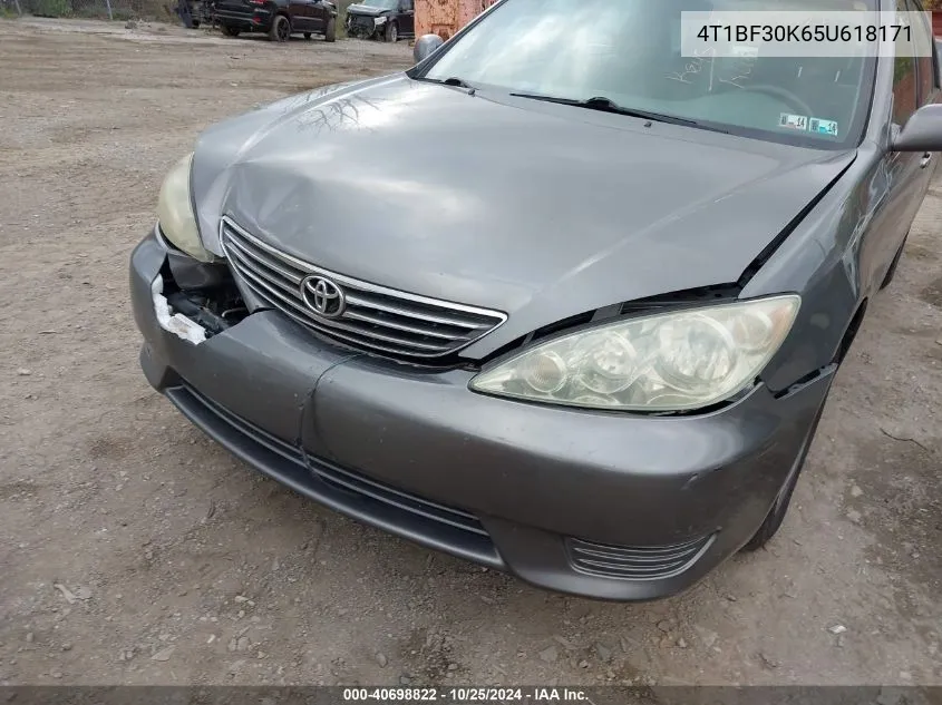 2005 Toyota Camry Le V6 VIN: 4T1BF30K65U618171 Lot: 40698822