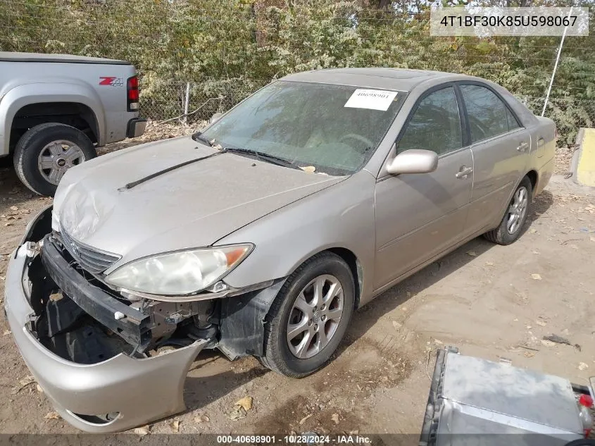 2005 Toyota Camry Xle V6 VIN: 4T1BF30K85U598067 Lot: 40698901