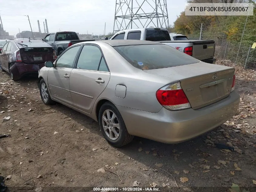 2005 Toyota Camry Xle V6 VIN: 4T1BF30K85U598067 Lot: 40698901