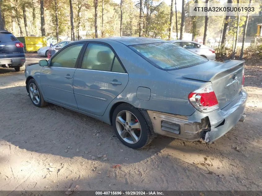 2005 Toyota Camry Se V6 VIN: 4T1BA32K05U061933 Lot: 40715696