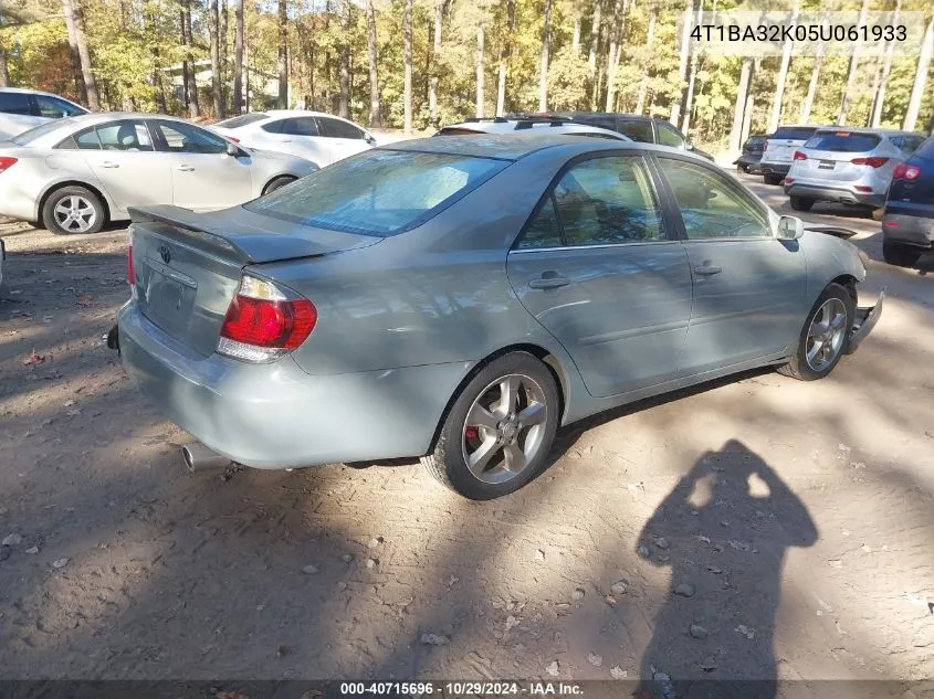 2005 Toyota Camry Se V6 VIN: 4T1BA32K05U061933 Lot: 40715696