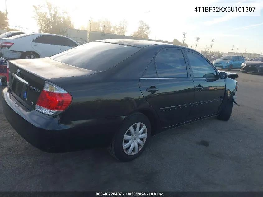 2005 Toyota Camry Le V6 VIN: 4T1BF32KX5U101307 Lot: 40728487