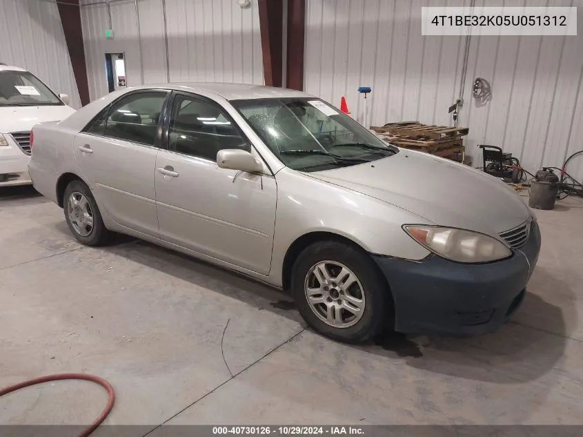 2005 Toyota Camry Le VIN: 4T1BE32K05U051312 Lot: 40730126