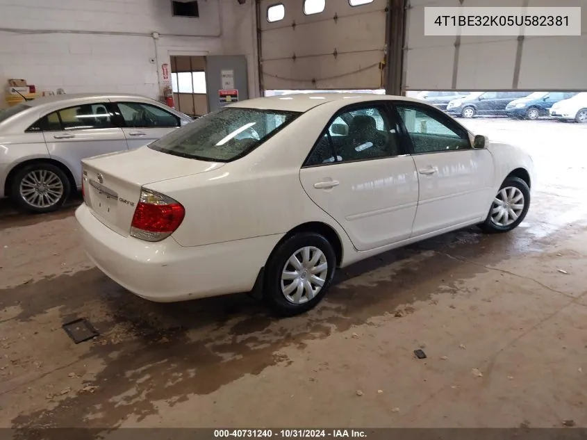 2005 Toyota Camry Le VIN: 4T1BE32K05U582381 Lot: 40731240