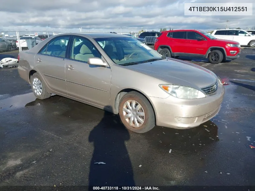 2005 Toyota Camry Le VIN: 4T1BE30K15U412551 Lot: 40733118