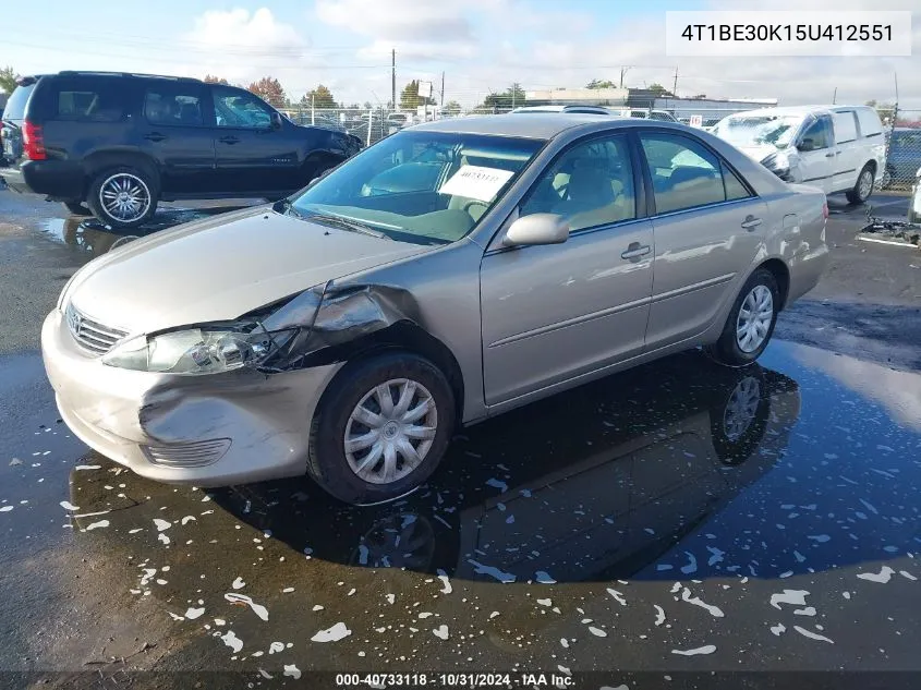 2005 Toyota Camry Le VIN: 4T1BE30K15U412551 Lot: 40733118