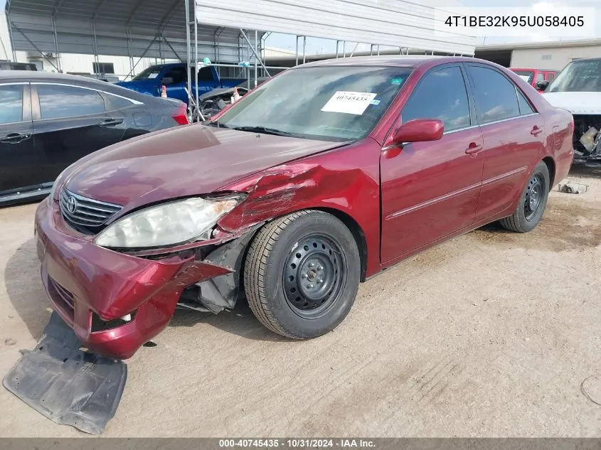 2005 Toyota Camry Xle VIN: 4T1BE32K95U058405 Lot: 40745435