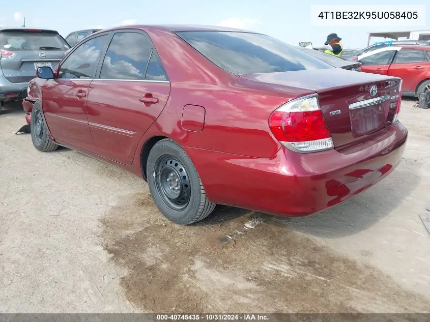 2005 Toyota Camry Xle VIN: 4T1BE32K95U058405 Lot: 40745435