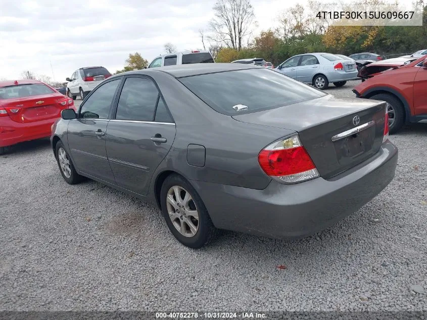 2005 Toyota Camry Xle V6 VIN: 4T1BF30K15U609667 Lot: 40752278