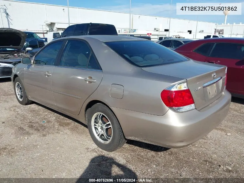 2005 Toyota Camry Le VIN: 4T1BE32K75U501862 Lot: 40752696