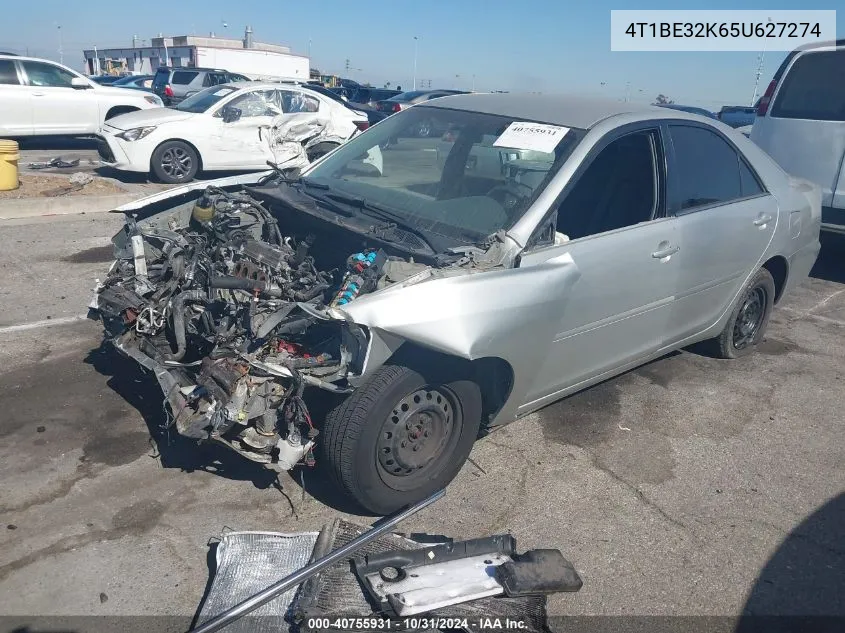 2005 Toyota Camry Le VIN: 4T1BE32K65U627274 Lot: 40755931