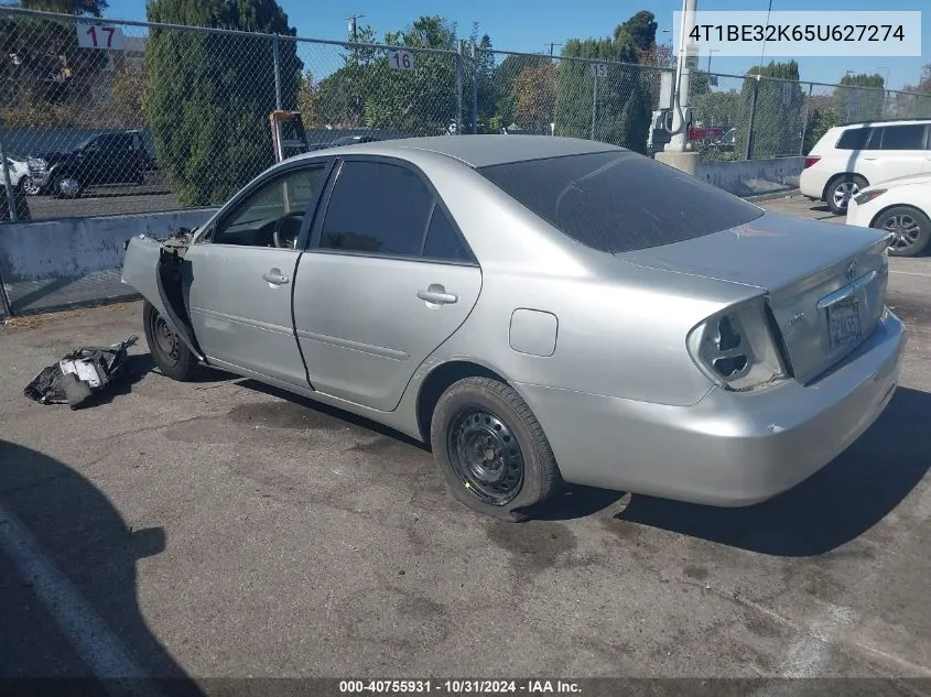 2005 Toyota Camry Le VIN: 4T1BE32K65U627274 Lot: 40755931