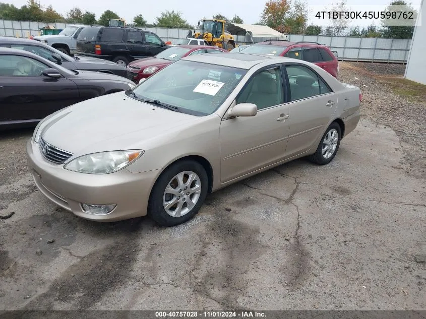 2005 Toyota Camry Xle V6 VIN: 4T1BF30K45U598762 Lot: 40757028