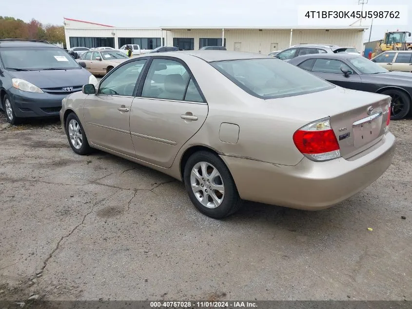 2005 Toyota Camry Xle V6 VIN: 4T1BF30K45U598762 Lot: 40757028