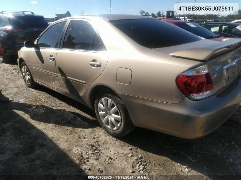 2005 Toyota Camry Le VIN: 4T1BE30K55U075611 Lot: 40762925