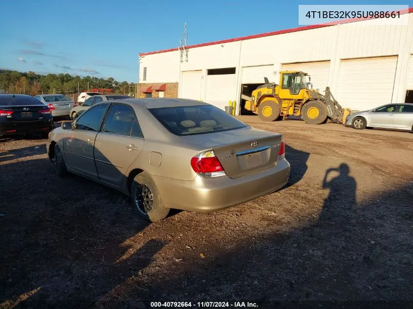 2005 Toyota Camry Le VIN: 4T1BE32K95U988661 Lot: 40792664