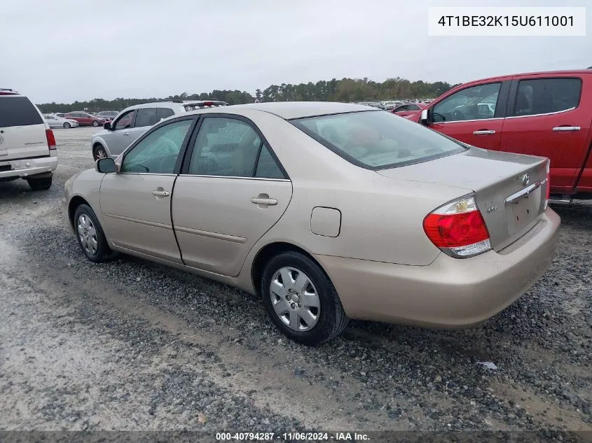 2005 Toyota Camry Le VIN: 4T1BE32K15U611001 Lot: 40794287