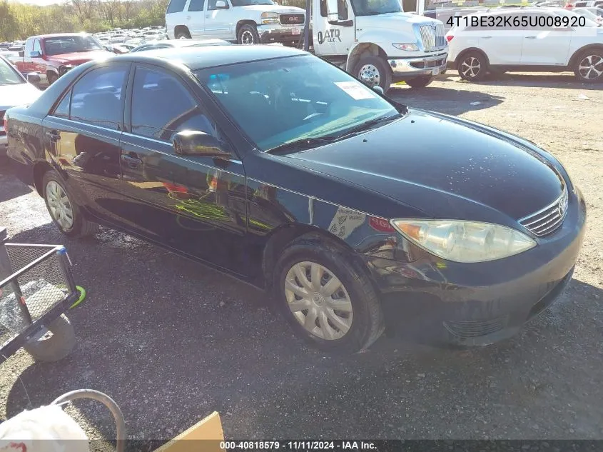 2005 Toyota Camry Le VIN: 4T1BE32K65U008920 Lot: 40818579