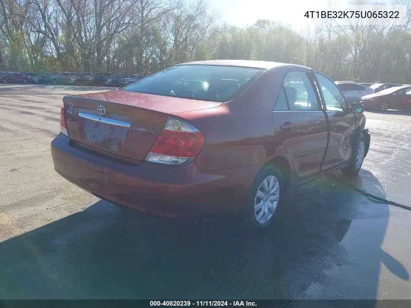 2005 Toyota Camry Le VIN: 4T1BE32K75U065322 Lot: 40820239