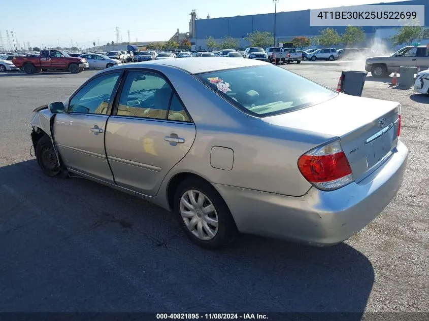 2005 Toyota Camry Le VIN: 4T1BE30K25U522699 Lot: 40821895