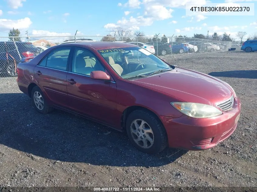 2005 Toyota Camry Le VIN: 4T1BE30K85U022370 Lot: 40837722