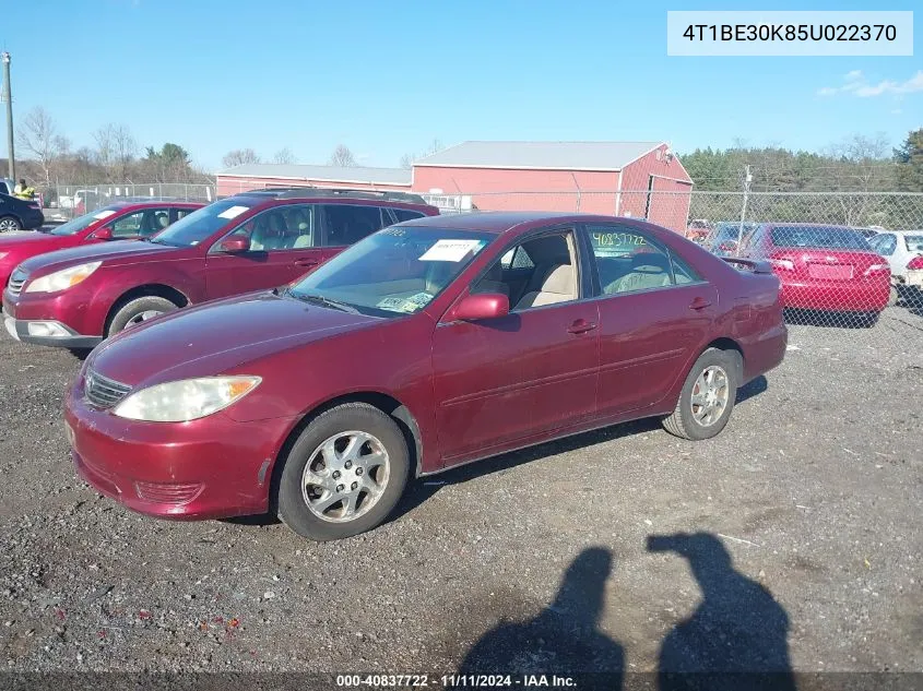 2005 Toyota Camry Le VIN: 4T1BE30K85U022370 Lot: 40837722