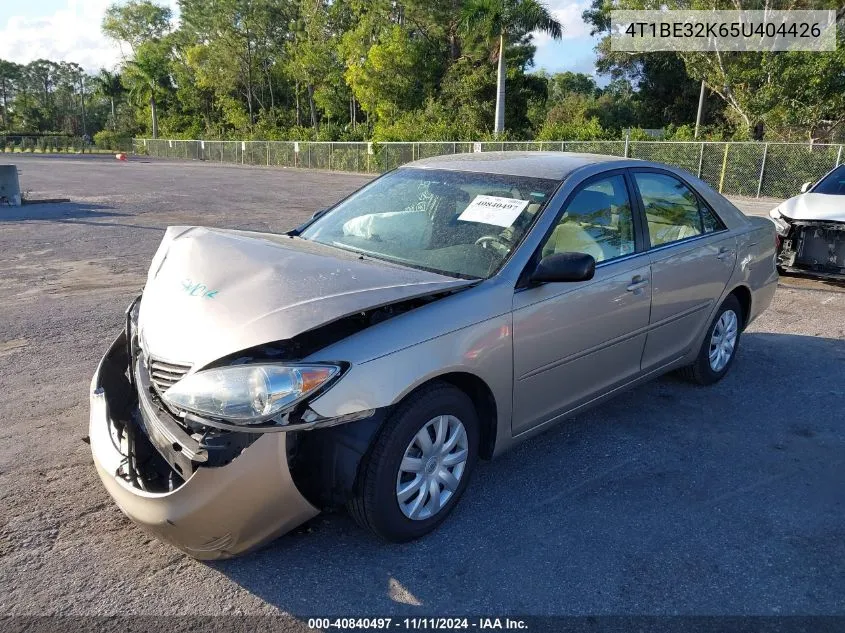 2005 Toyota Camry Std VIN: 4T1BE32K65U404426 Lot: 40840497