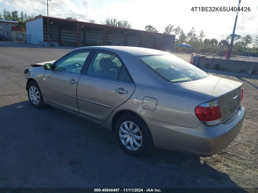 2005 Toyota Camry Std VIN: 4T1BE32K65U404426 Lot: 40840497