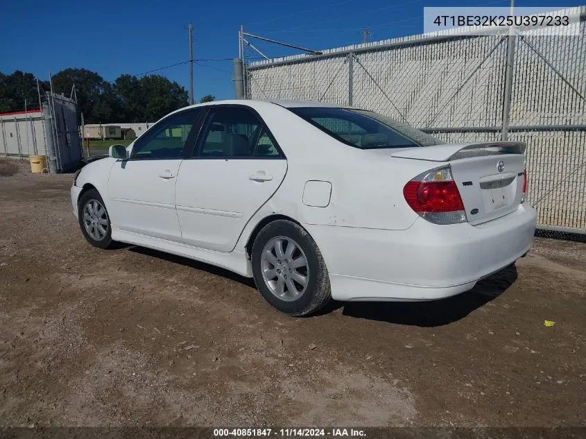 2005 Toyota Camry Se VIN: 4T1BE32K25U397233 Lot: 40851847